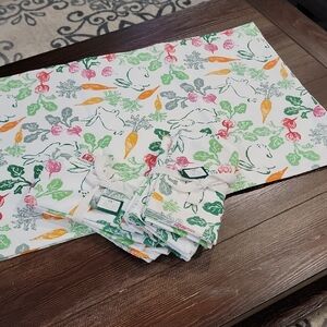 Tag Easter Print Fabric Table Runner and Napkins